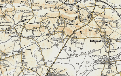 Old map of Huxham Green in 1899