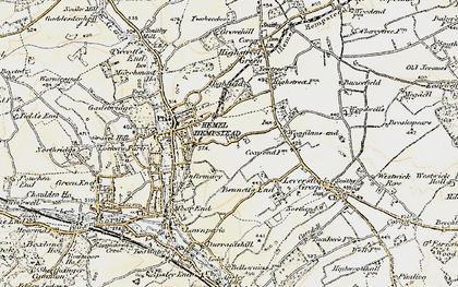 Old map of Hemel Hempstead in 1898