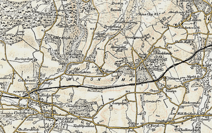 Old map of Hemerdon in 1899-1900