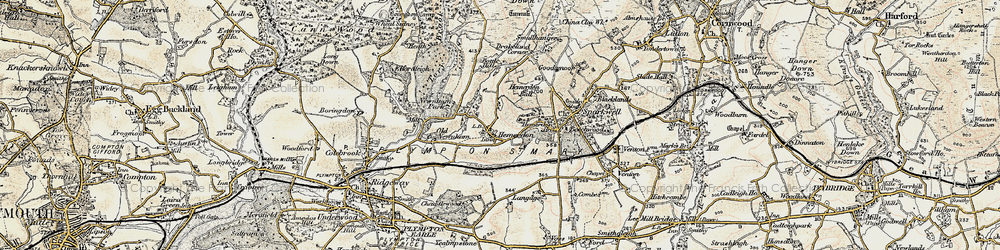 Old map of Hemerdon in 1899-1900