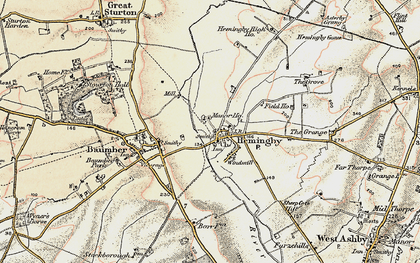 Old map of Hemingby in 1902-1903