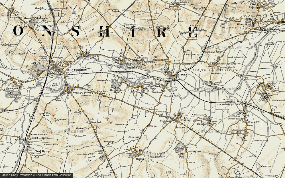Old Map of Hemingford Grey, 1901 in 1901