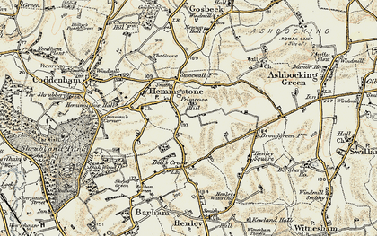 Old map of Hemingstone in 1898-1901