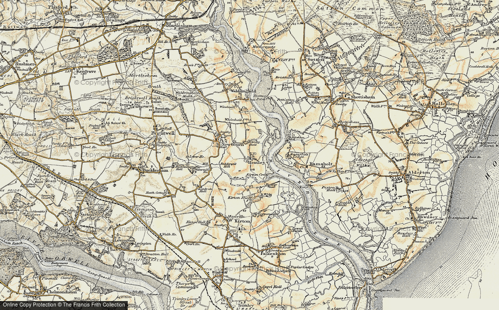 Old Map of Hemley, 1898-1901 in 1898-1901