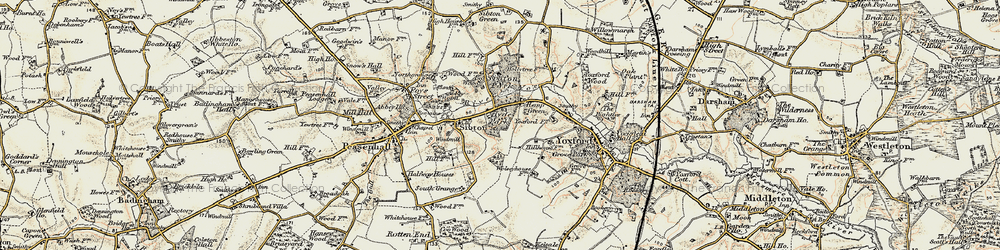 Old map of Yoxford Wood in 1901