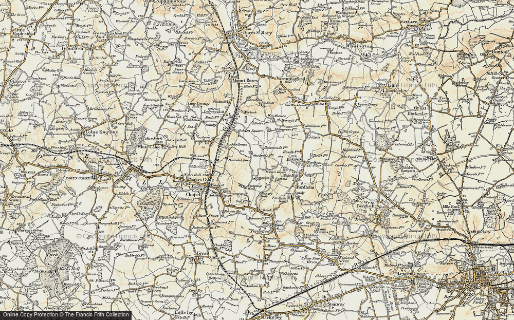 Old Map of Hemp's Green, 1898-1899 in 1898-1899