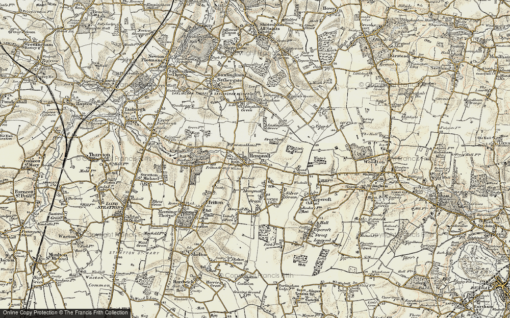 Old Map of Hempnall, 1901-1902 in 1901-1902