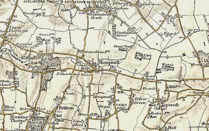 Old map of Hempnall in 1901-1902