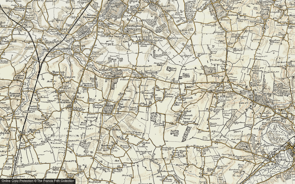 Old Map of Hempnall Green, 1901-1902 in 1901-1902