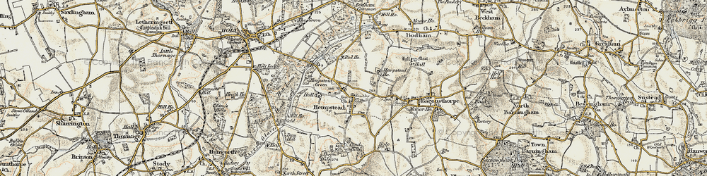 Old map of Hempstead in 1902