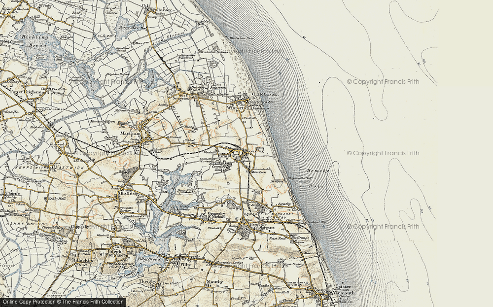 Old Map of Hemsby, 1901-1902 in 1901-1902