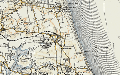 Old map of Hemsby in 1901-1902