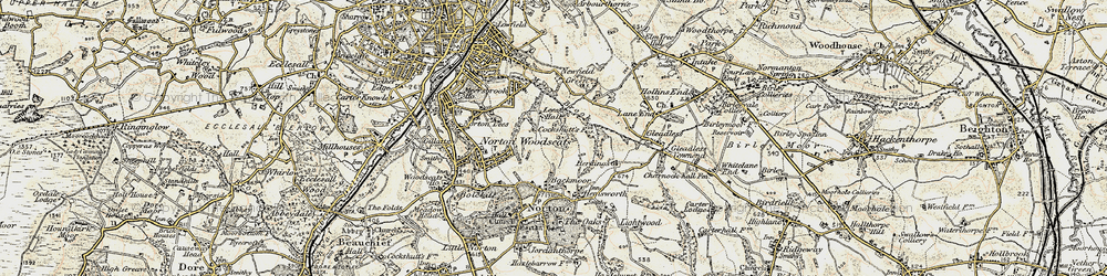 Old map of Hemsworth in 1902-1903