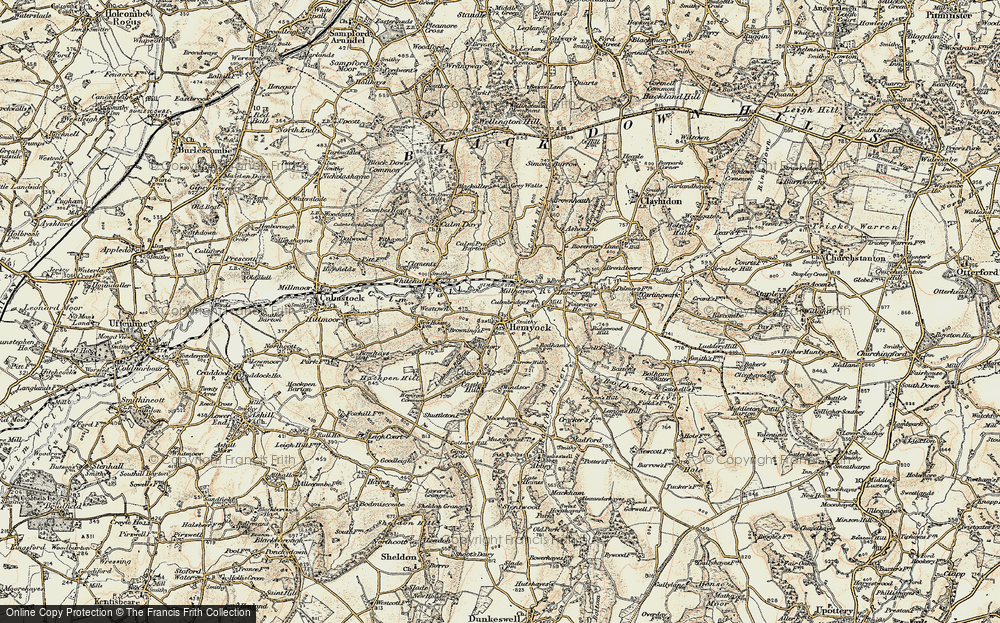 Old Map of Hemyock, 1898-1900 in 1898-1900
