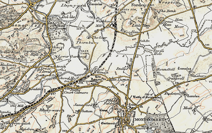 Old map of Caerhowel Hall in 1902-1903
