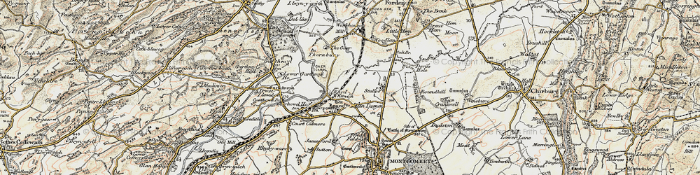 Old map of Caerhowel Hall in 1902-1903