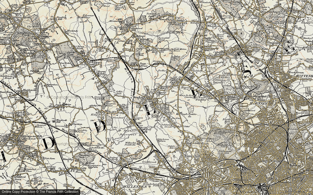Old Map of Hendon, 1897-1898 in 1897-1898
