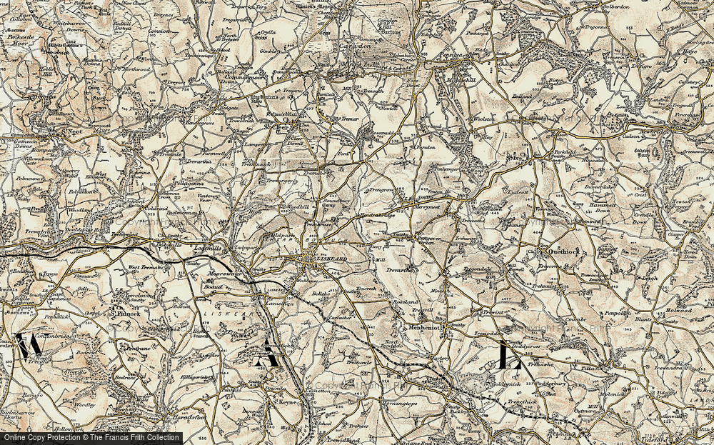 Old Map of Hendrabridge, 1900 in 1900