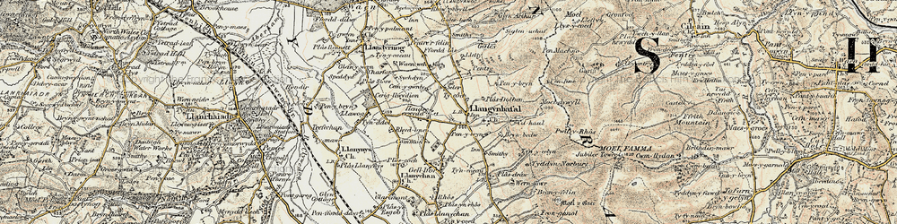 Old map of Bryn-bedw in 1902-1903