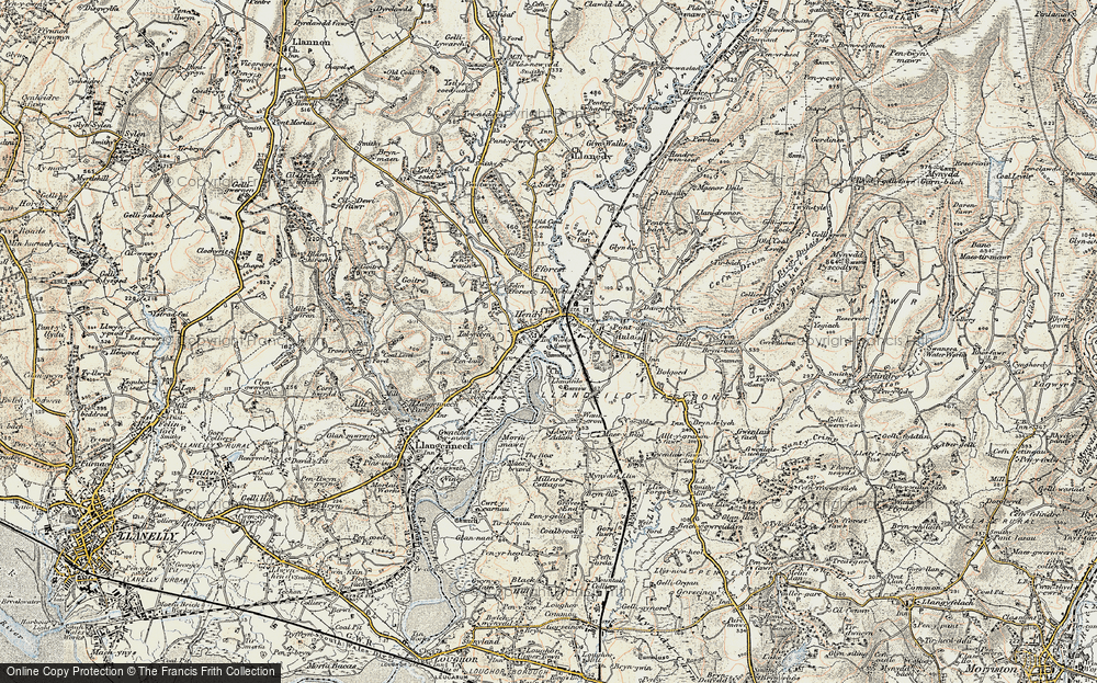 Old Map of Hendy, 1900-1901 in 1900-1901