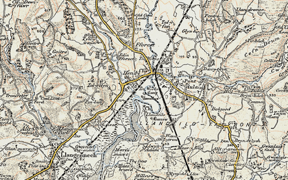 Old map of Hendy in 1900-1901