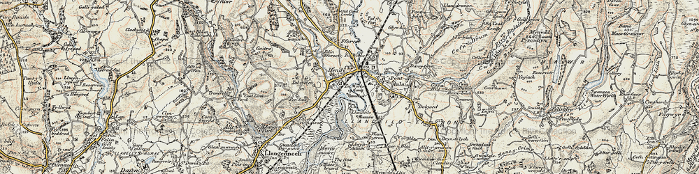 Old map of Hendy in 1900-1901