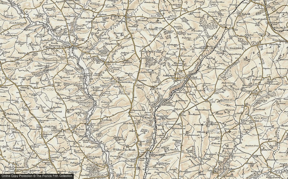 Old Map of Henford, 1900 in 1900