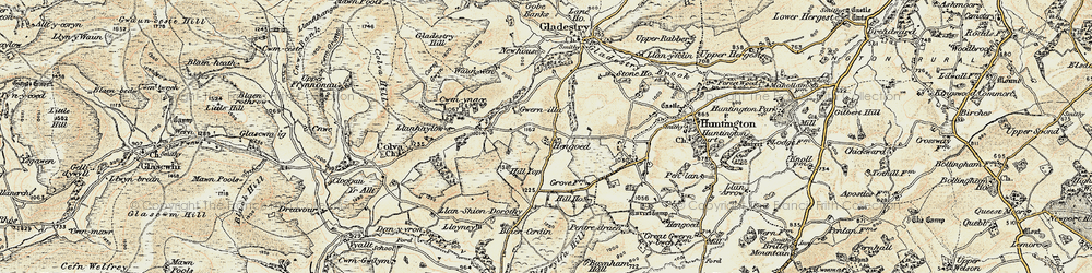 Old map of Hengoed in 1900-1902