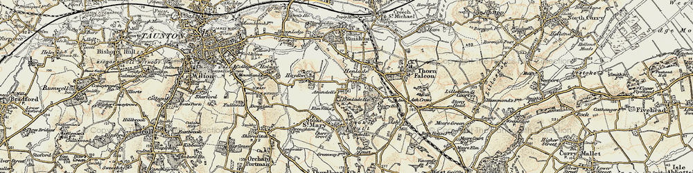 Old map of Henlade in 1898-1900