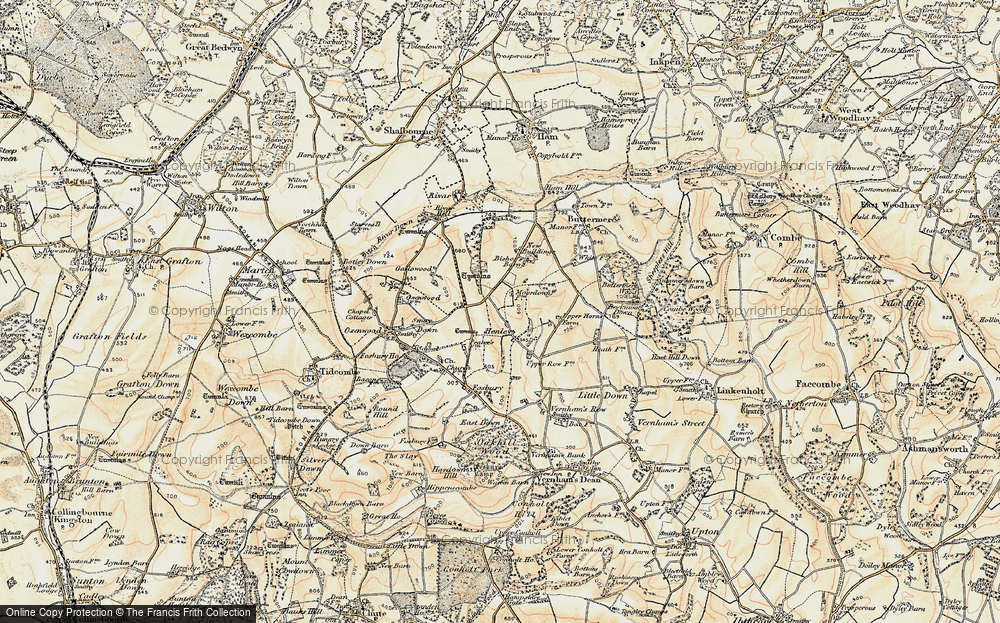 Old Map of Historic Map covering Bishop's Barn in 1897-1900