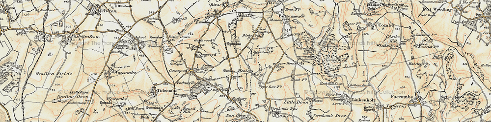 Old map of Bishop's Barn in 1897-1900