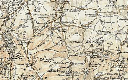 Old map of Bladeley Hill in 1899