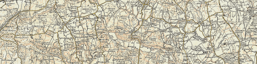 Old map of Amon's Copse in 1897-1900