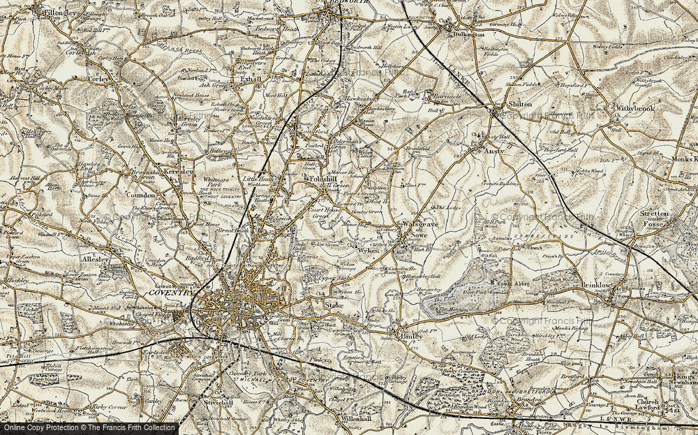 Old Map of Henley Green, 1901-1902 in 1901-1902