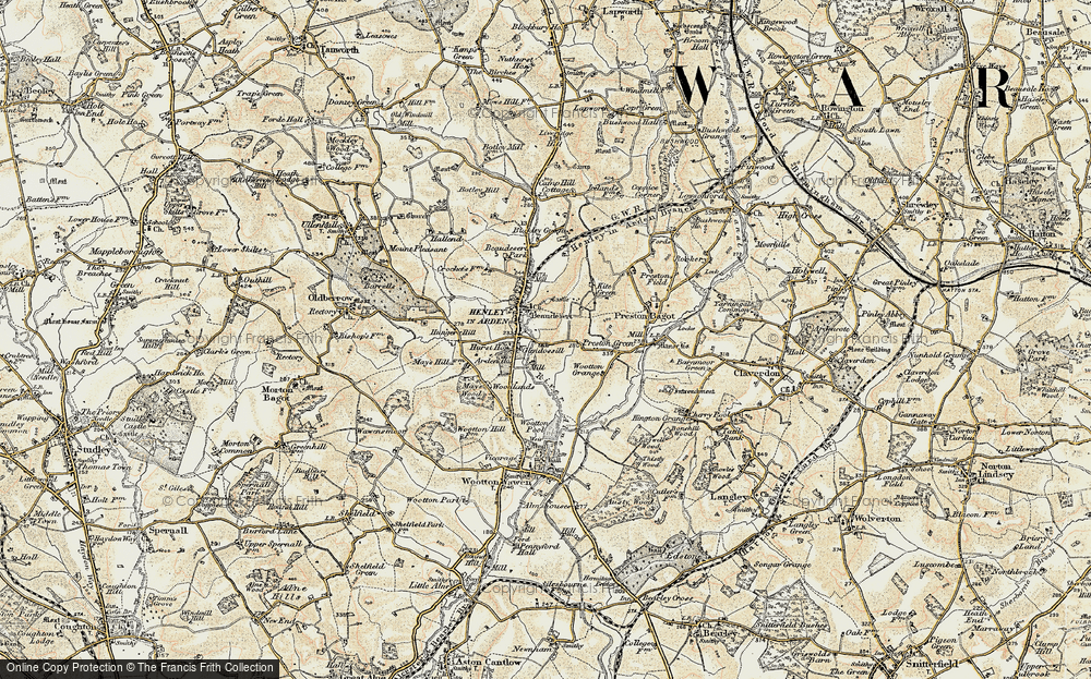 Old Map of Henley-in-Arden, 1899-1902 in 1899-1902