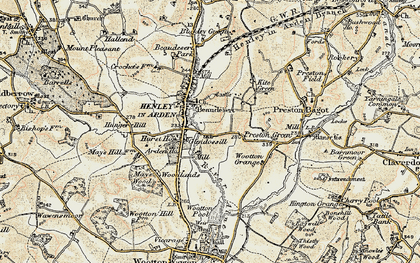 Old map of Henley-in-Arden in 1899-1902