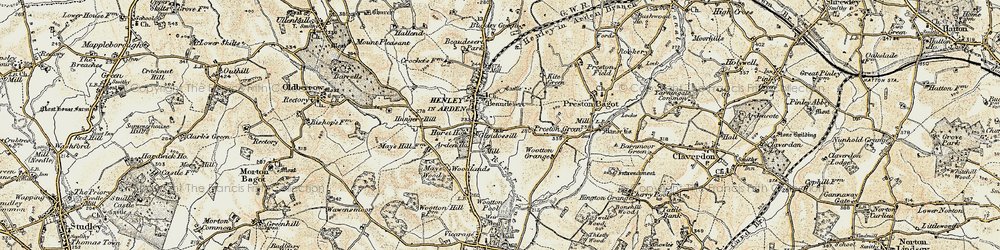 Old map of Henley-in-Arden in 1899-1902