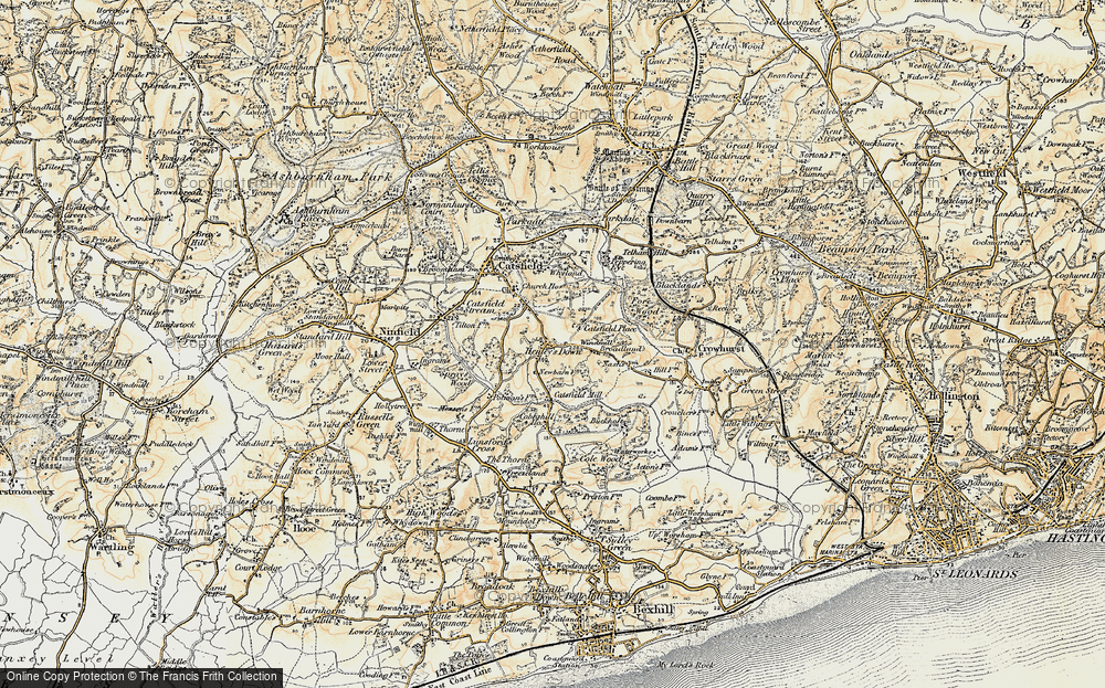 Old Map of Historic Map covering Twisly in 1898