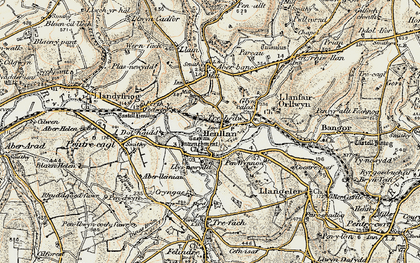 Old map of Henllan in 1901