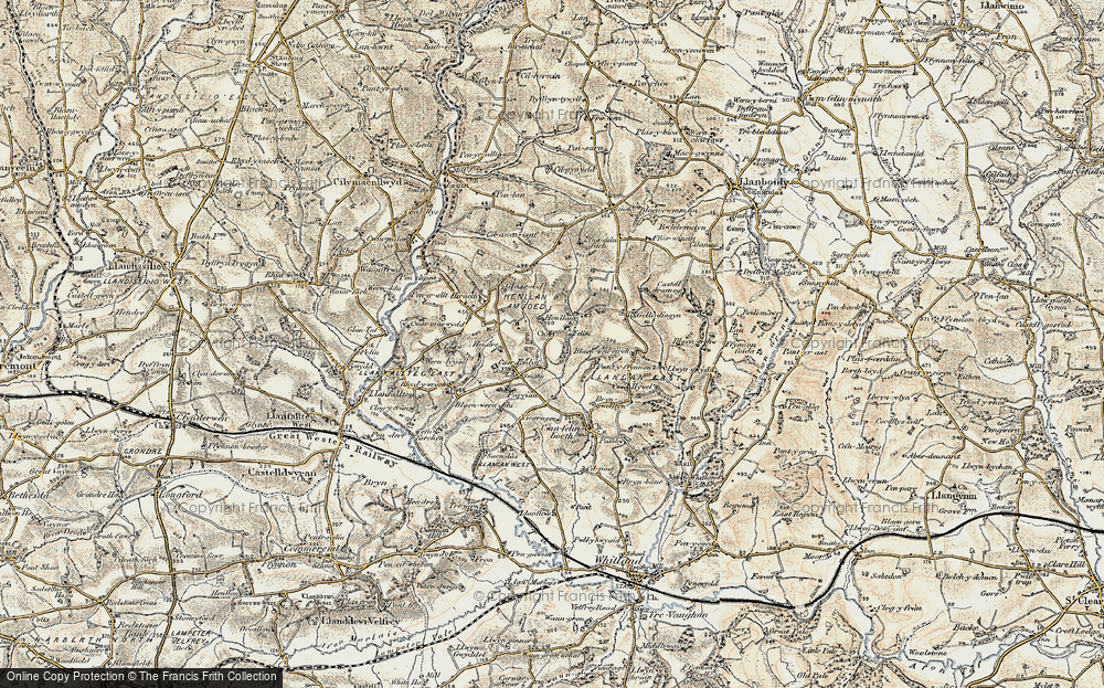 Old Map of Historic Map covering Blaeweneirch in 1901