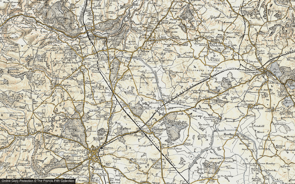 Old Map of Henlle, 1902 in 1902