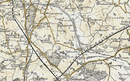 Old map of Henlle in 1902