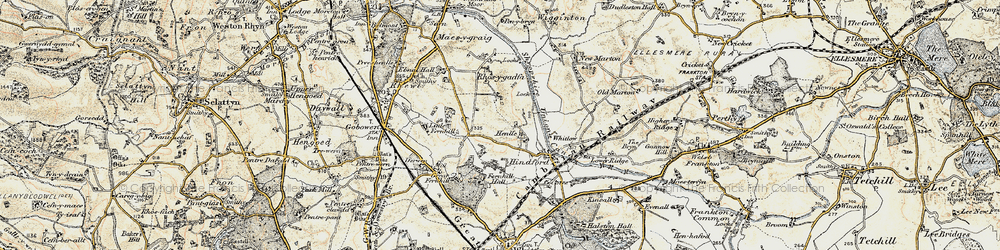 Old map of Henlle in 1902