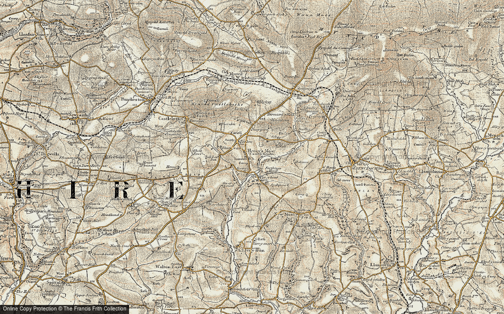 Old Map of Historic Map covering Blaen-wern in 1901-1912