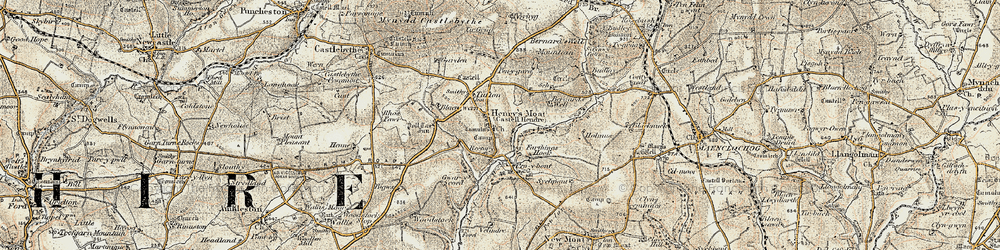Old map of Blaen-wern in 1901-1912