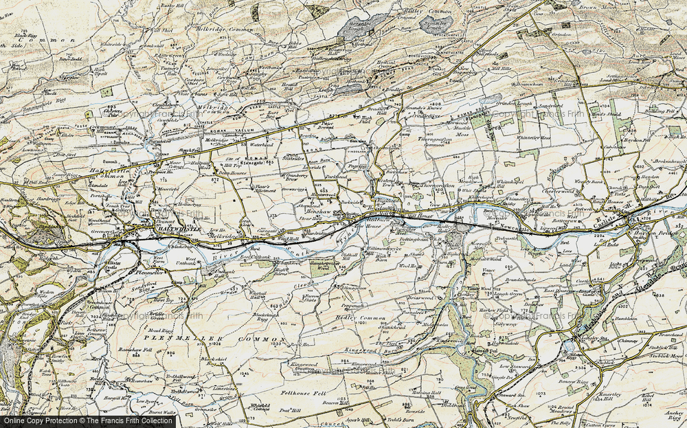 Old Map of Historic Map covering Bean Burn in 1901-1904