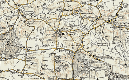 Old map of Henstead in 1901-1902