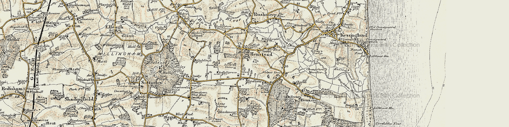 Old map of Benacre Wood in 1901-1902