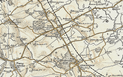 Old map of Henstridge in 1897-1909