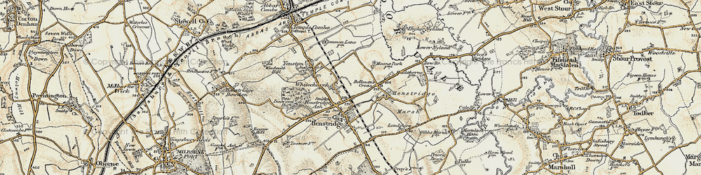 Old map of Henstridge Ash in 1897-1909